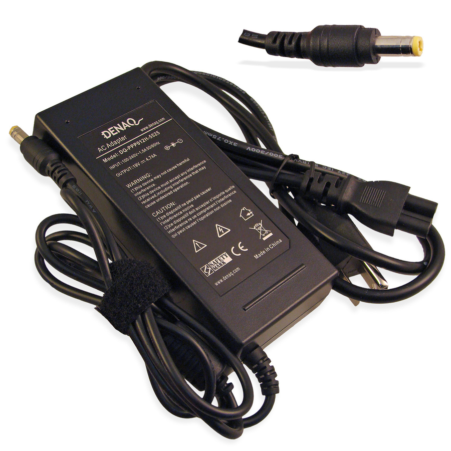 DENAQ 19V 4.74A 5.5mm-2.5mm AC Adapter for HP/Compaq Business Notebook Series Laptops