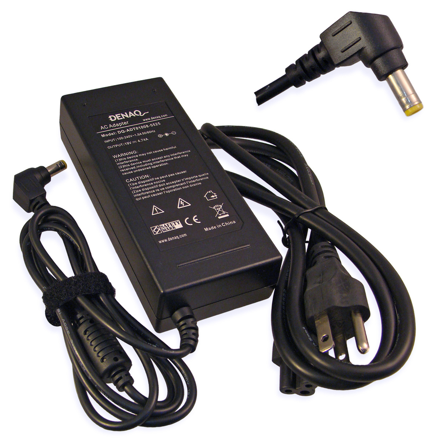 DENAQ 19V 4.74A 5.5mm-2.5mm AC Adapter for ACER Aspire, ACCELNOTE, TravelMate & FERRARI Series Laptops