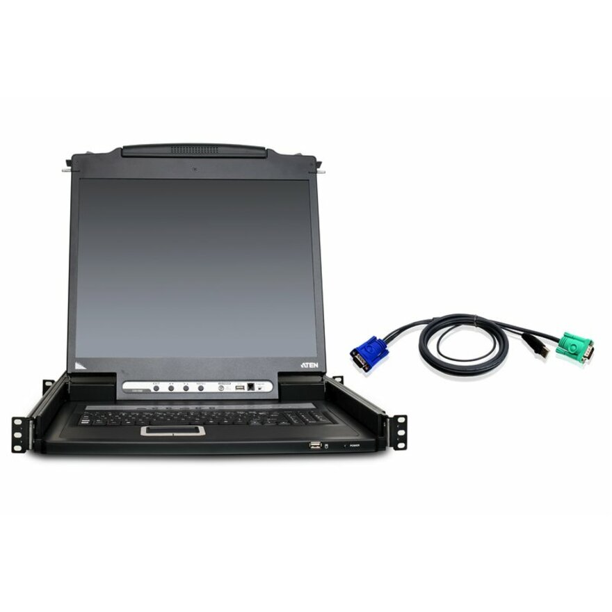 ATEN 16-Port 19" LCD KVM Kit with 12-USB Cables-TAA Compliant