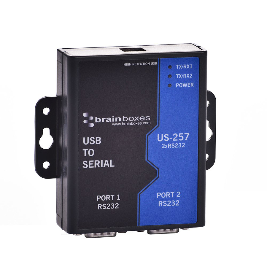 Brainboxes 2 Port RS232 USB to Serial Adapter
