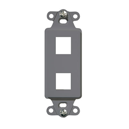 On-Q Decorator Outlet Strap 2-Port, Gray