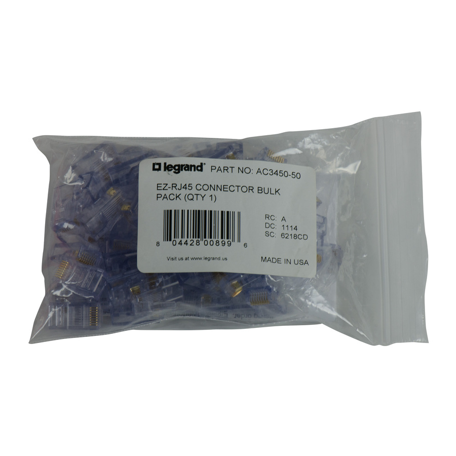 On-Q Cat 5e EZ RJ45 Connector, 50-Pack