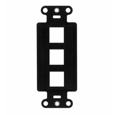 On-Q 3-Port Decorator Outlet Strap, Black