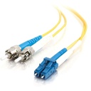 C2G-15m LC-ST 9/125 OS1 Duplex Singlemode Fiber Optic Cable (TAA Compliant) - Yellow