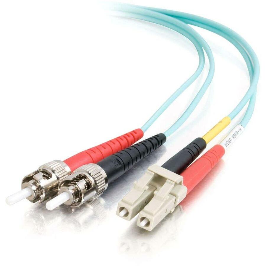 C2G-3m LC-ST 10Gb 50/125 OM3 Duplex Multimode Fiber Optic Cable (TAA Compliant) - Aqua