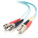 C2G-3m LC-ST 10Gb 50/125 OM3 Duplex Multimode Fiber Optic Cable (TAA Compliant) - Aqua