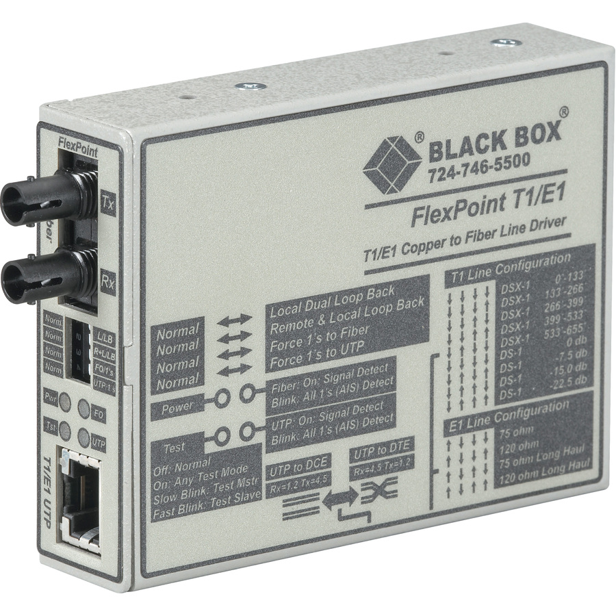 Black Box FlexPoint T1/E1 to Fiber Converter