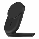 Belkin 25W 2-in-1 Wireless Foldable Magnetic Qi2 Charging Pad for Smartphones & Airpods - USB-C Port - Black