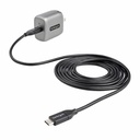 StarTech 30W USB-C Wall Charger, Portable GaN Charger with USB Power Delivery Fast Charging, 6ft Cable, USB-C Charger