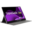 ViewSonic VG1655 15.6 Inch 1080p Portable Monitor, IPS Display with Eye Care for Comfortable Mobile Workspaces and Second Screen Productivity, Built-in Stand, 60W USB-C, and mini HDMI Inputs