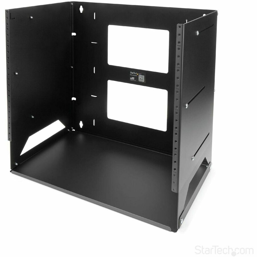 StarTech 2-Post 8U Open Frame Wall Mount Network Rack with Built-in Shelf and Adjustable Depth, Computer Rack for IT Equipment, TAA