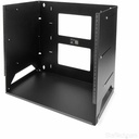 StarTech 2-Post 8U Open Frame Wall Mount Network Rack with Built-in Shelf and Adjustable Depth, Computer Rack for IT Equipment, TAA
