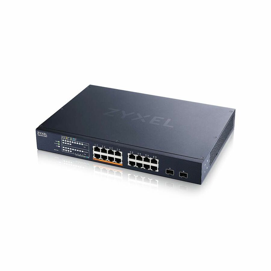 ZYXEL XMG1915-18EP 16-Port 2.5G Multi-Gigabit Smart Nebula Cloud Managed PoE Switch with 2 10G SFP+ Uplinks | 8 PoE+ / PoE++ Ports at 180W | Fanless