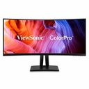 ViewSonic VP3456A 34 Inch 1440p Ultrawide ColorPro Monitor, Curved Display with 100% sRGB and Pantone Validated for Professional Graphic Design, Advanced Ergonomics, 100W USB-C, HDMI, and DP Inputs