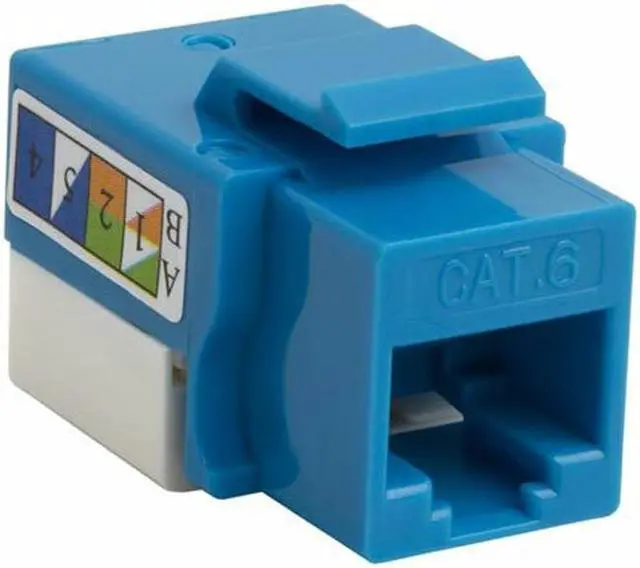 [01BJ45STN-110B] 10 pack Cat6 RJ45 Keystone Jack UTP 110-Type (Blue) - 10 - 1 x RJ-45 Network Female - Blue