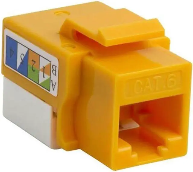 [01YJ45KSTN-110YW] 4XEM 10 pack Cat6 RJ45 Keystone Jack UTP 110-Type (Yellow) - 10 - 1 x RJ-45 Network Female - Yellow