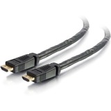 C2G 35ft 4K HDMI Cable with Gripping Connectors - Plenum Rated - 40 ft HDMI A/V Cable for Audio/Video Device - First End: 1 x HDMI Male Digital Audio/Video - Second End: 1 x HDMI Male Digital Audio/Video - Supports up to 1920 x 1080 - Shielding - Gold Plated Connector - Gold-flash Plated Contact - 24 AWG - Black