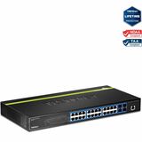 TRENDnet 24-Port Gigabit Layer 2 Switch with 4 Shared Mini-GBIC Slots; 48 Gbps Switching Capacity; SNMP; Lifetime Protection; TL2-G244