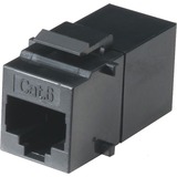 Black Box Cat.6 Keystone Straight Pinned Coupler - 1 x RJ-45 Network Female - 1 x RJ-45 Network Female - Black - TAA Compliant
