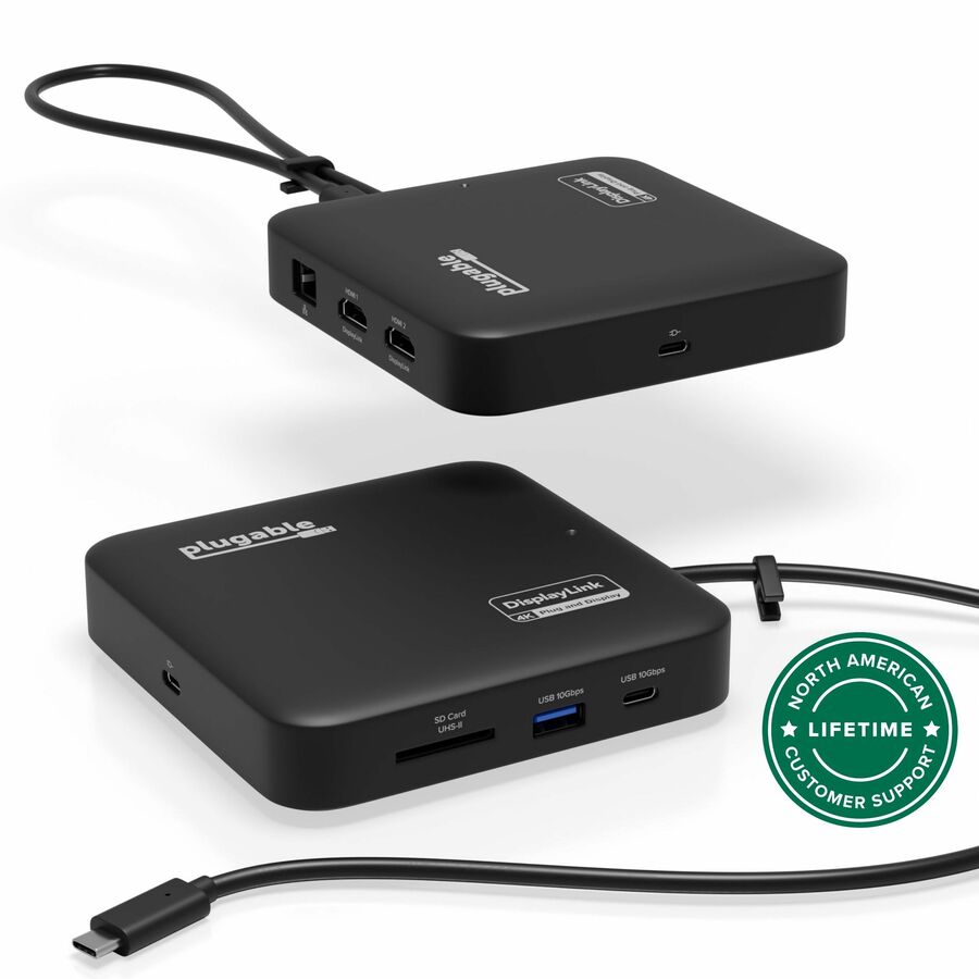 Plugable 7-in-1 USB C Docking Station Dual Monitor - Dual HDMI Dock is Compatible with Mac and Windows