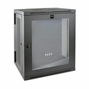 Tripp Lite by Eaton SmartRack 15U Low-Profile Switch-Depth Wall-Mount Half-Height Rack Enclosure Clear Acrylic Window Hinged Back