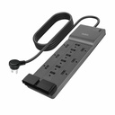 Belkin 12-Outlet Surge Protector - 8ft Cord - Right Angle Plug - 3780 - Grey