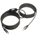 Eaton Tripp Lite Series USB 2.0 A to B Active Repeater Cable (M/M), 25 ft. (7.62 m)