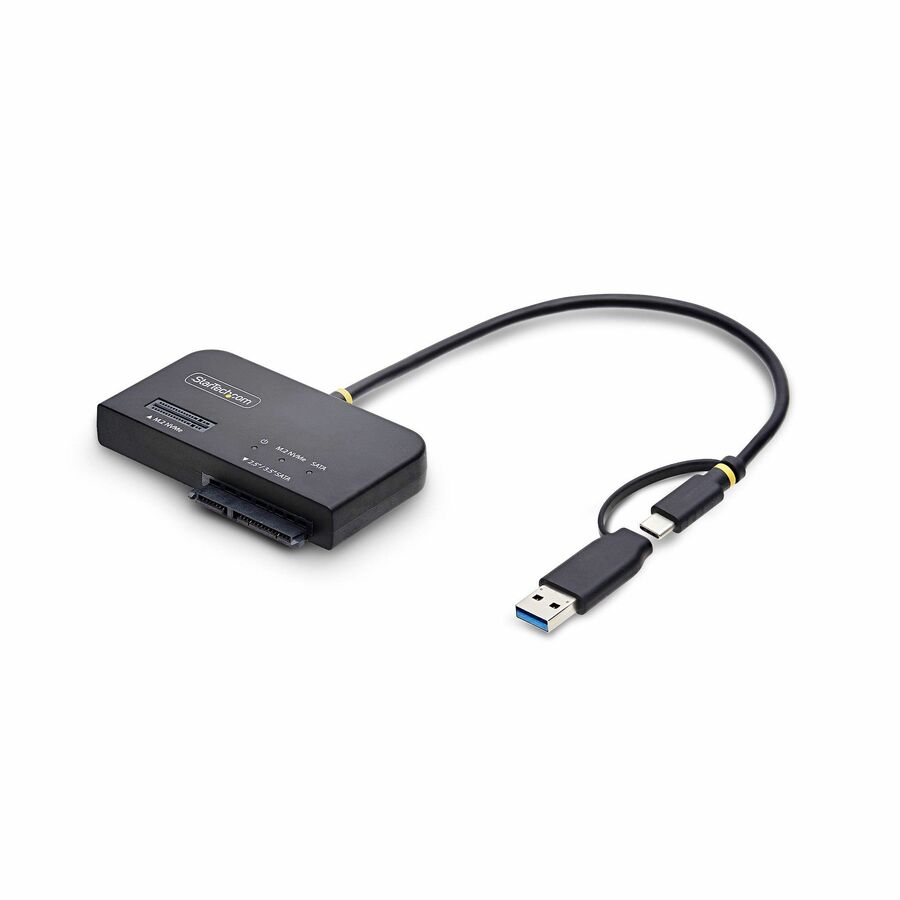 StarTech USB-C/USB-A to M.2 NVMe and 2.5in/3.5in SATA Adapter, 10Gbps, Tool-Free External SSD Hard Drive Reader, B+M/M-Key