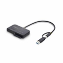 StarTech USB-C/USB-A to M.2 NVMe and 2.5in/3.5in SATA Adapter, 10Gbps, Tool-Free External SSD Hard Drive Reader, B+M/M-Key
