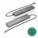 Plugable 11-in-1 USB-C Hub 100W USB-C Pass-through, Laptop Docking Station Dual Monitor with 4K 60Hz HDMI - Use for travel, hybrid work or in the classroom