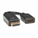 Tripp Lite by Eaton DisplayPort to HDMI Video Adapter Video Converter (M/F) HDCP Black 6 in. (15 cm)
