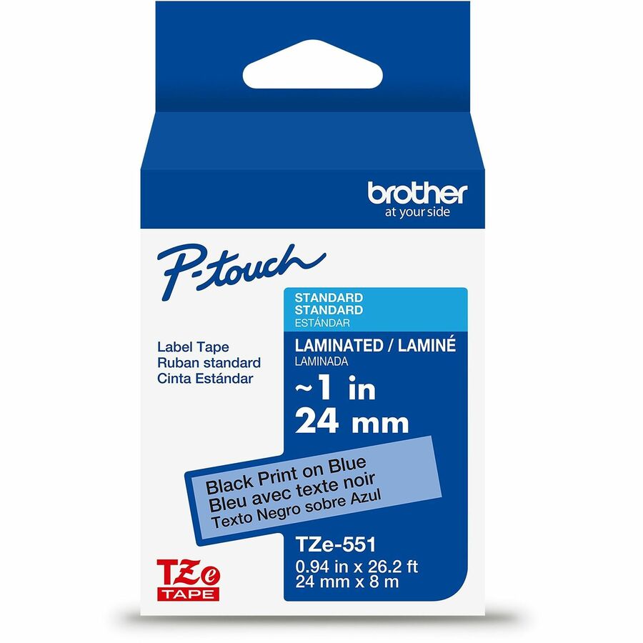Brother Genuine P-touch TZe551 BK on BK Label Tape, Laminated, 24mmX8m