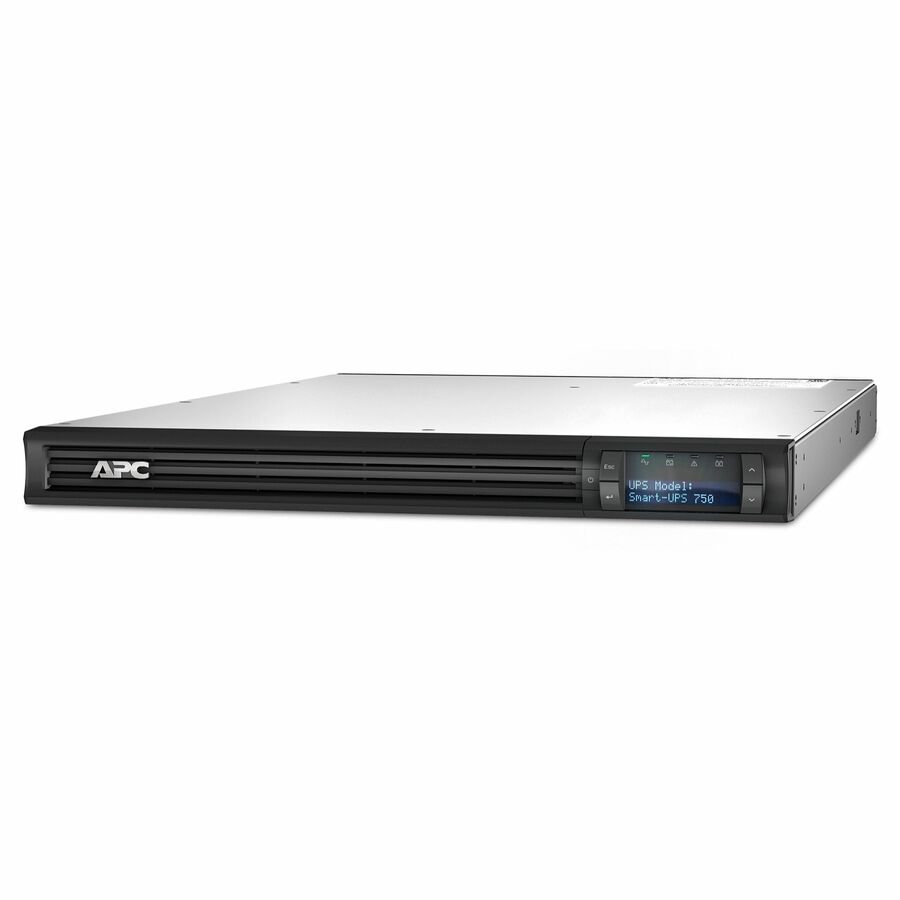 APC Smart-UPS, Line Interactive, 750 VA, LCD, Rackmount 1U, 120V, 4x NEMA 5-15R outlet, USB, AVR, Short Depth