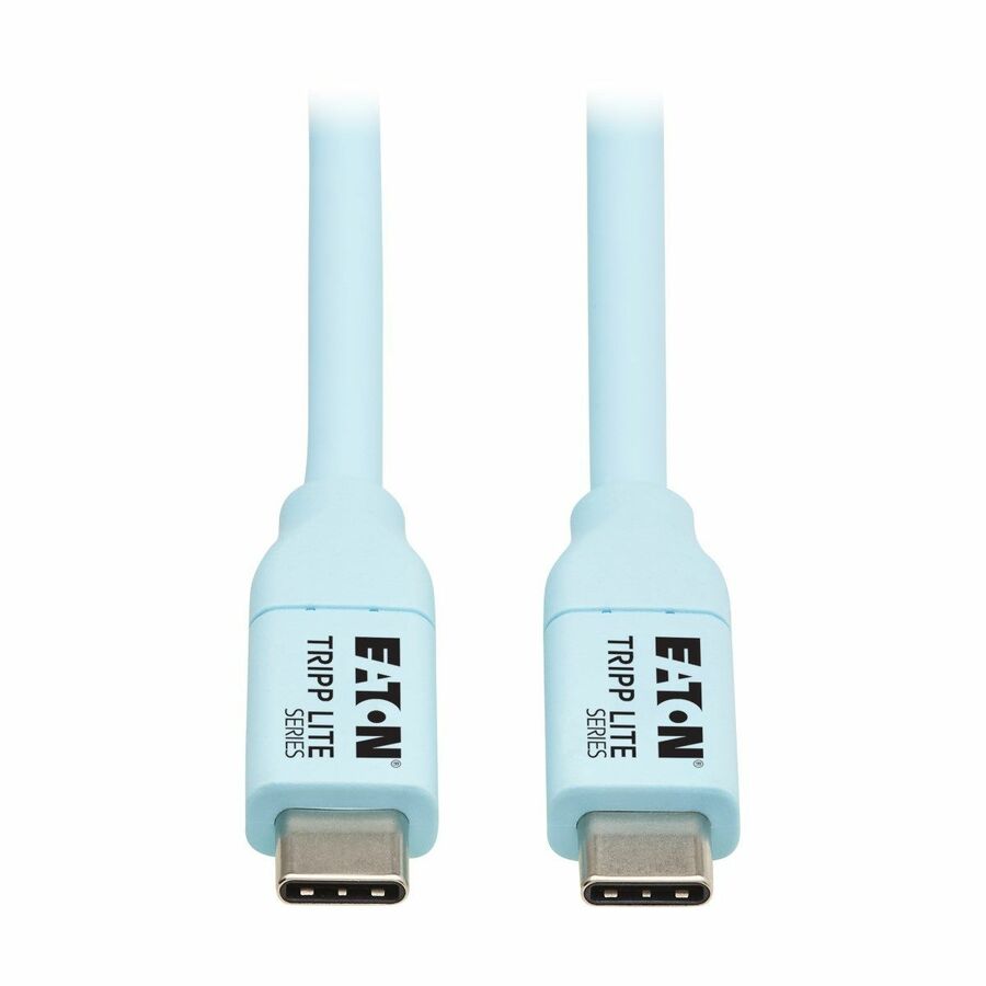 Eaton Tripp Lite Series Safe-IT USB-C Cable (M/M), Antibacterial, Ultra Flexible, 240W PD Charging, Light Blue, 6 ft. (1.8 m)