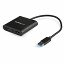 StarTech USB 3.0 to Dual HDMI Adapter, USB to 2x HDMI Monitor Converter for Windows (no support for macOS/ChromeOS/Linux) - TAA