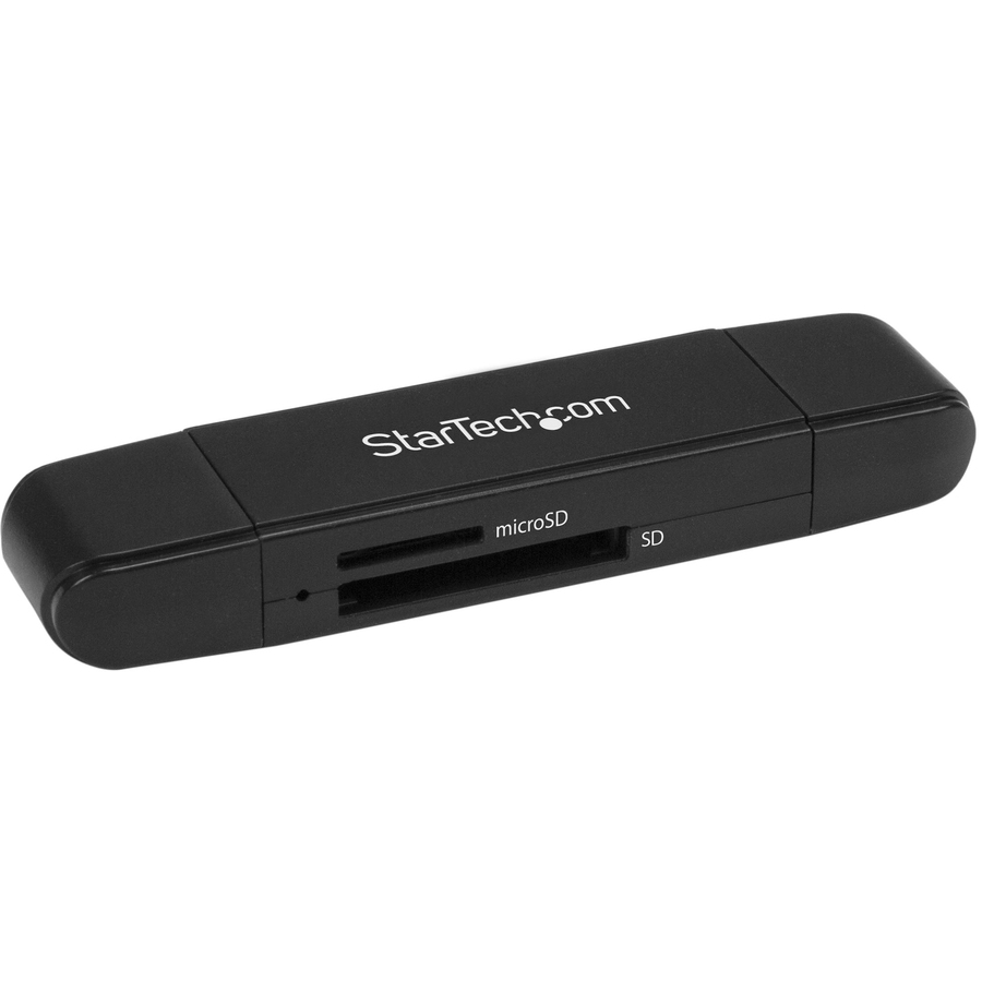 StarTech USB 3.0 Memory Card Reader for SD and microSD Cards - USB-C and USB-A - Portable USB SD and microSD Card Reader