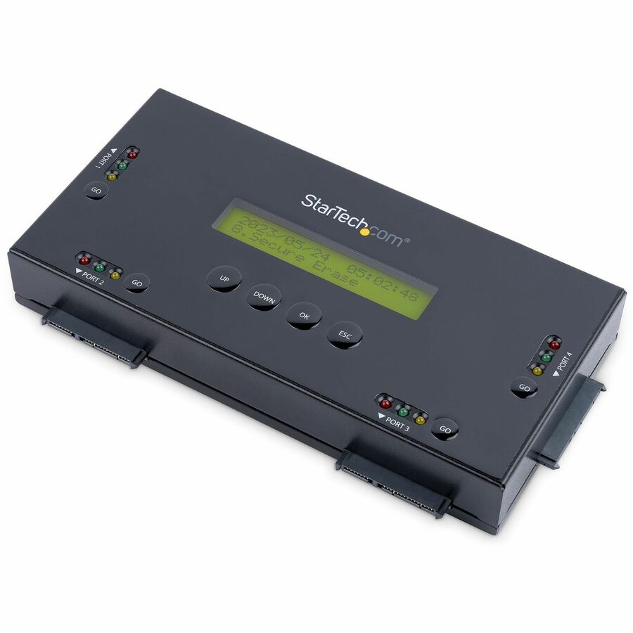 StarTech 4 Bay SSD/HDD Hard Drive Eraser, 2.5/3.5" SATA, Standalone Wiper, Disk Sanitizer, Hardware Wiper Erasing Tool, NIST/DOD/TAA