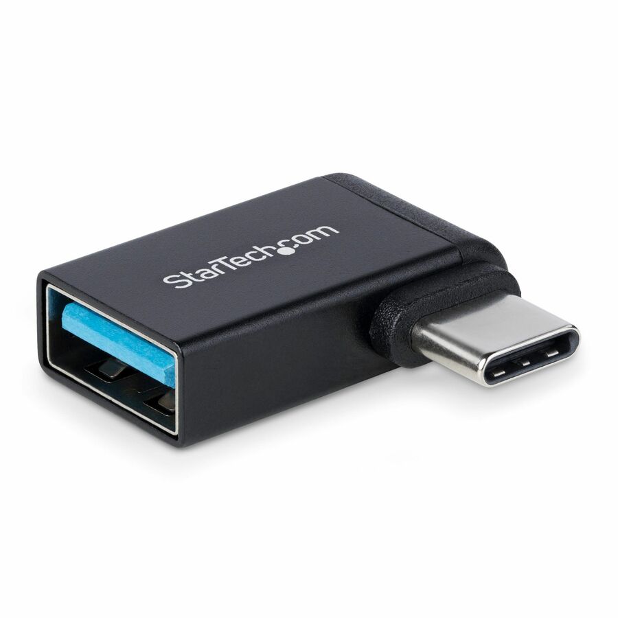 StarTech.com Right Angled USB-C to USB-A Adapter, USB 5Gbps, Compact USB-C Male to USB-A Female Adapter, Durable Metal Housing, M/F