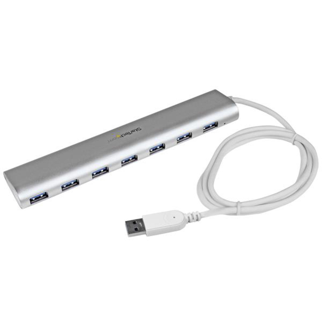 StarTech 7-Port USB Hub, USB A to 7x USB-A Ports, USB 5Gbps, Self-Powered, Portable Laptop USB 3.0 Hub Expansion with Power Supply