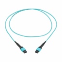 Eaton Tripp Lite Series 100G Multimode 50/125 OM4 Fiber Optic Cable (12F MPO/MPO-PC F/F), Type-A Polarity, OFNP, Aqua, 2 m (6.6 ft.), TAA