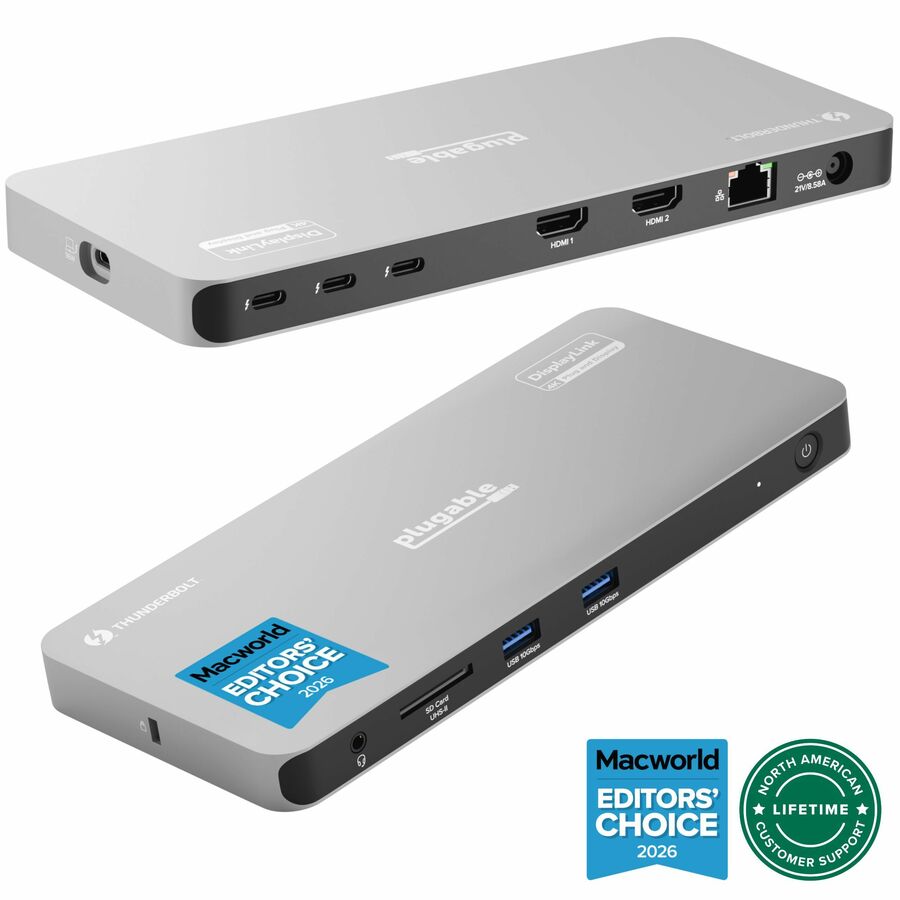 Plugable Thunderbolt 4 Dock for Quad Monitors 100W, Thunderbolt Docking Station