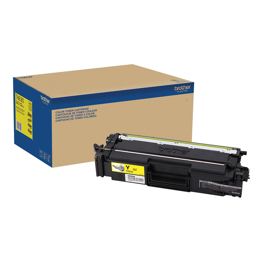 Brother TNE80Y Original Super High (XXL Series) Yield Laser Toner Cartridge - Yellow - 1 Each