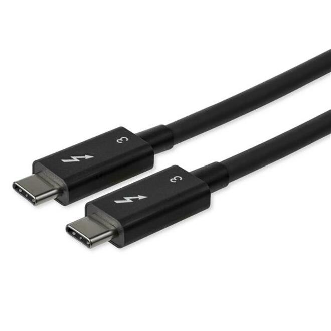StarTech 2.6ft (80cm) Thunderbolt 3 Cable, 40Gbps, 100W PD, 4K/5K Video, Thunderbolt-Certified, Compatible w/ TB4/USB 3.2/DisplayPort