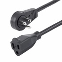 StarTech 3ft Power Extension Cord, Rotating Flat Plug Extension Cord, NEMA 5-15P to NEMA 5-15R Cable, 16 AWG, 125V/13A