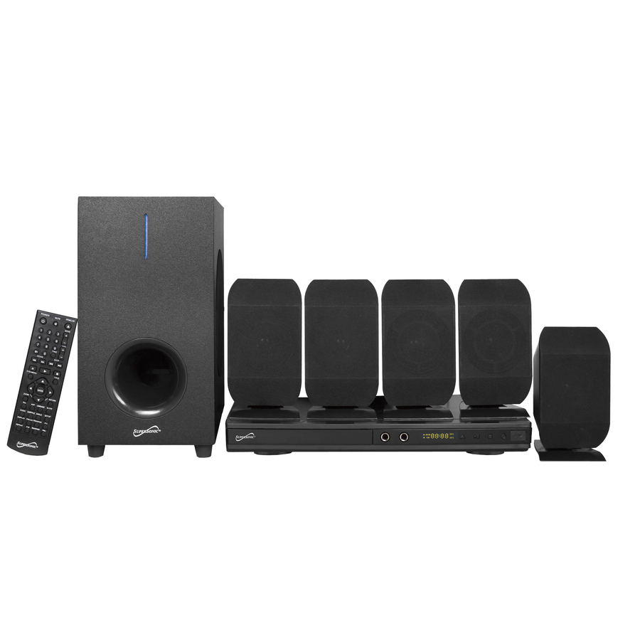 Supersonic SC-38HT 5.1 Home Theater System - 75 W RMS - DVD Player - Black