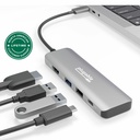 Plugable USB C Hub Multiport Adapter, 4 in 1, 100W Pass Through Charging USB C to HDMI 4K 60Hz