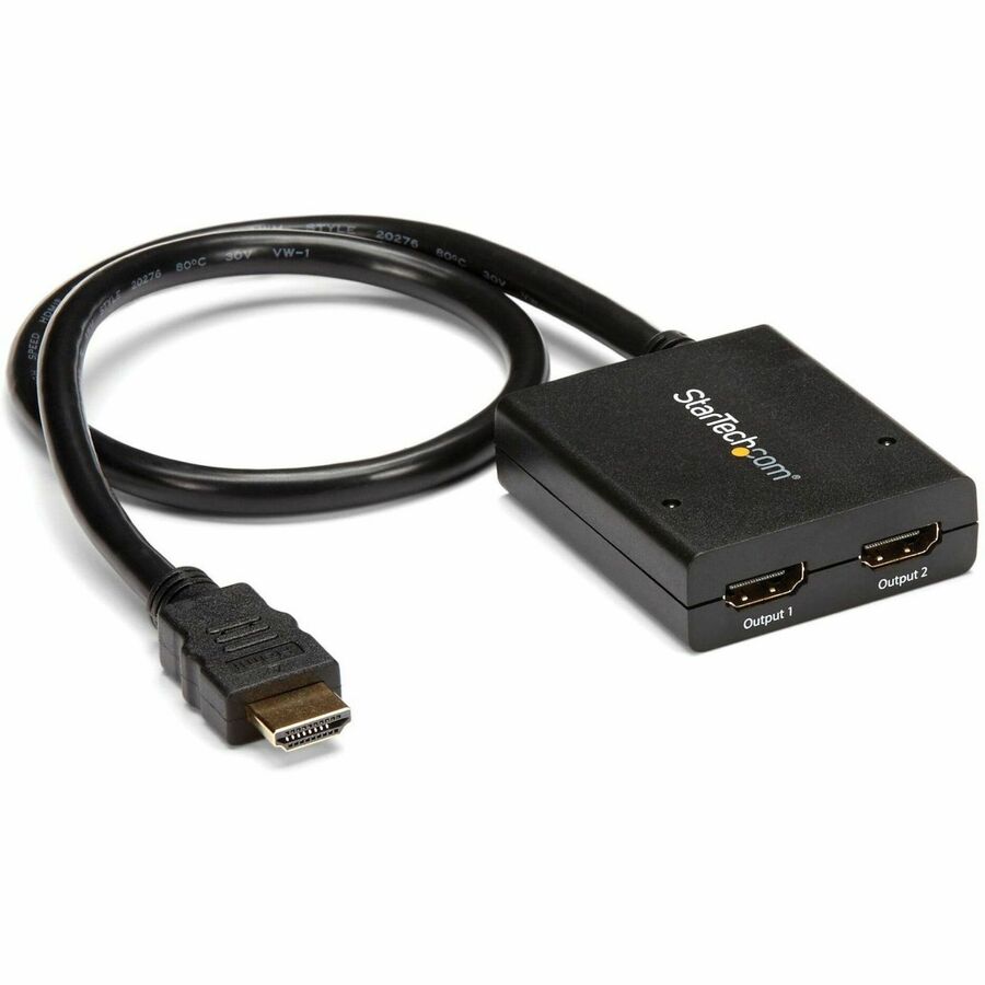 StarTech HDMI Splitter 1 In 2 Out - 4k 30Hz - 2 Port - Supports 3D video - Powered HDMI Splitter - HDMI Audio Splitter