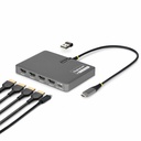 StarTech USB-C to Quad-Monitor Workstation Adapter, 4K 60Hz HDMI, 140W PD Passthrough for Laptop Charging, 1x USB 2.0 Port, TAA
