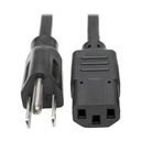 Tripp Lite by Eaton Desktop Computer AC Power Cable NEMA 5-15P to C13 - 10A 125V 18 AWG 3 ft. (0.91 m) Black