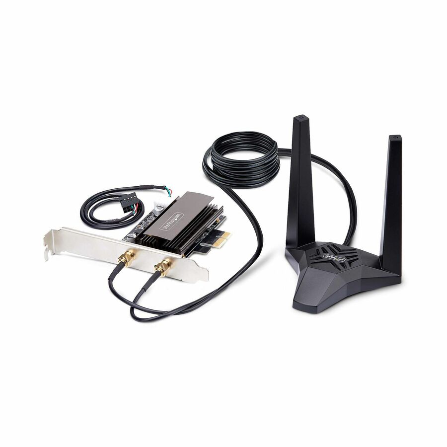 StarTech Wi-Fi 6E PCIe Network Card, Bluetooth 5.3, Magnetic Antenna Base, Tri-Band 802.11ax, AX5400 WiFi NIC, Windows/Linux